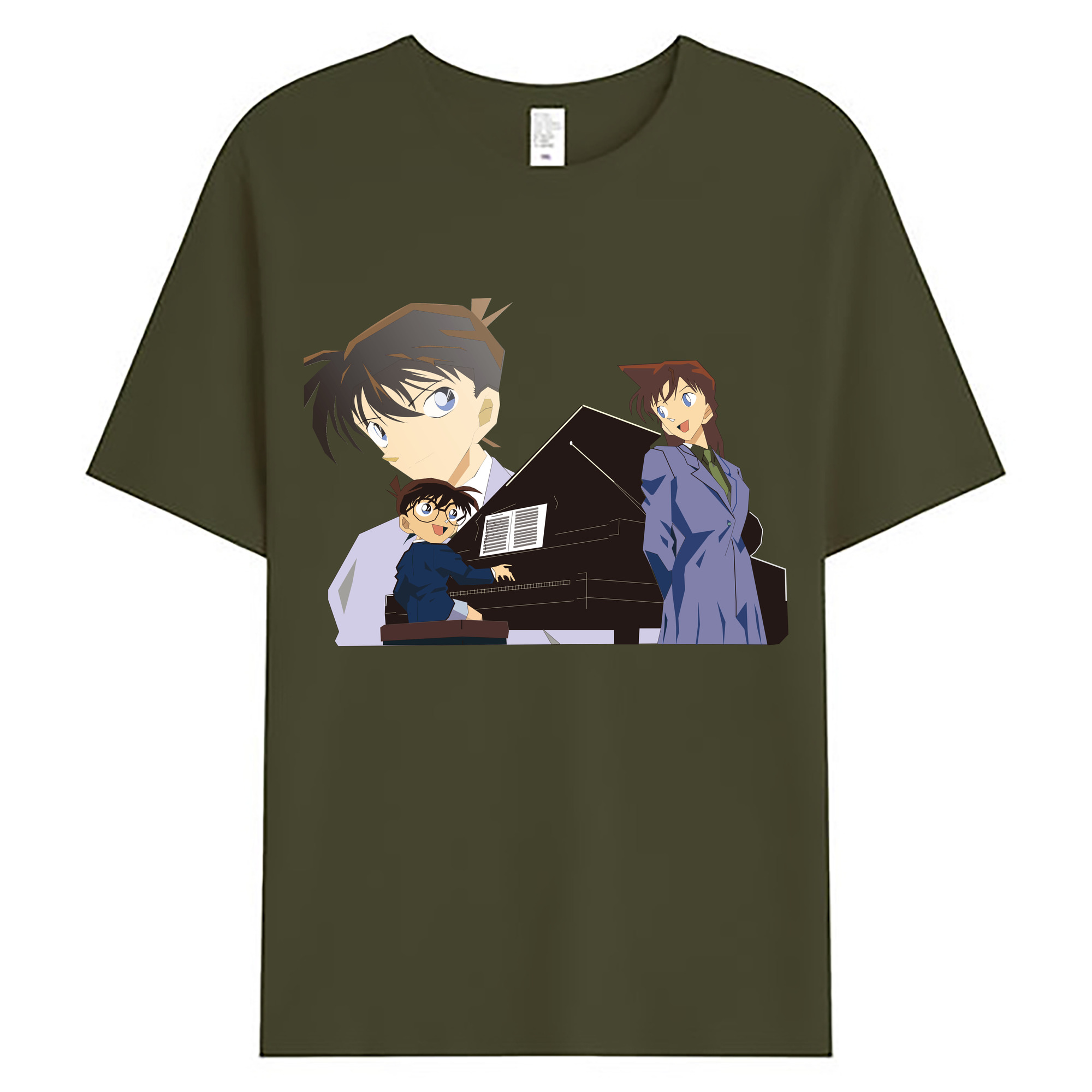 （画像用） 名探偵コナン 毛利 蘭 もうり らん、モーリ ラン Detective Conan Rachel Moore 綿100％ メンズ半袖Tシャツ｜肌触りやわらか＆通気性